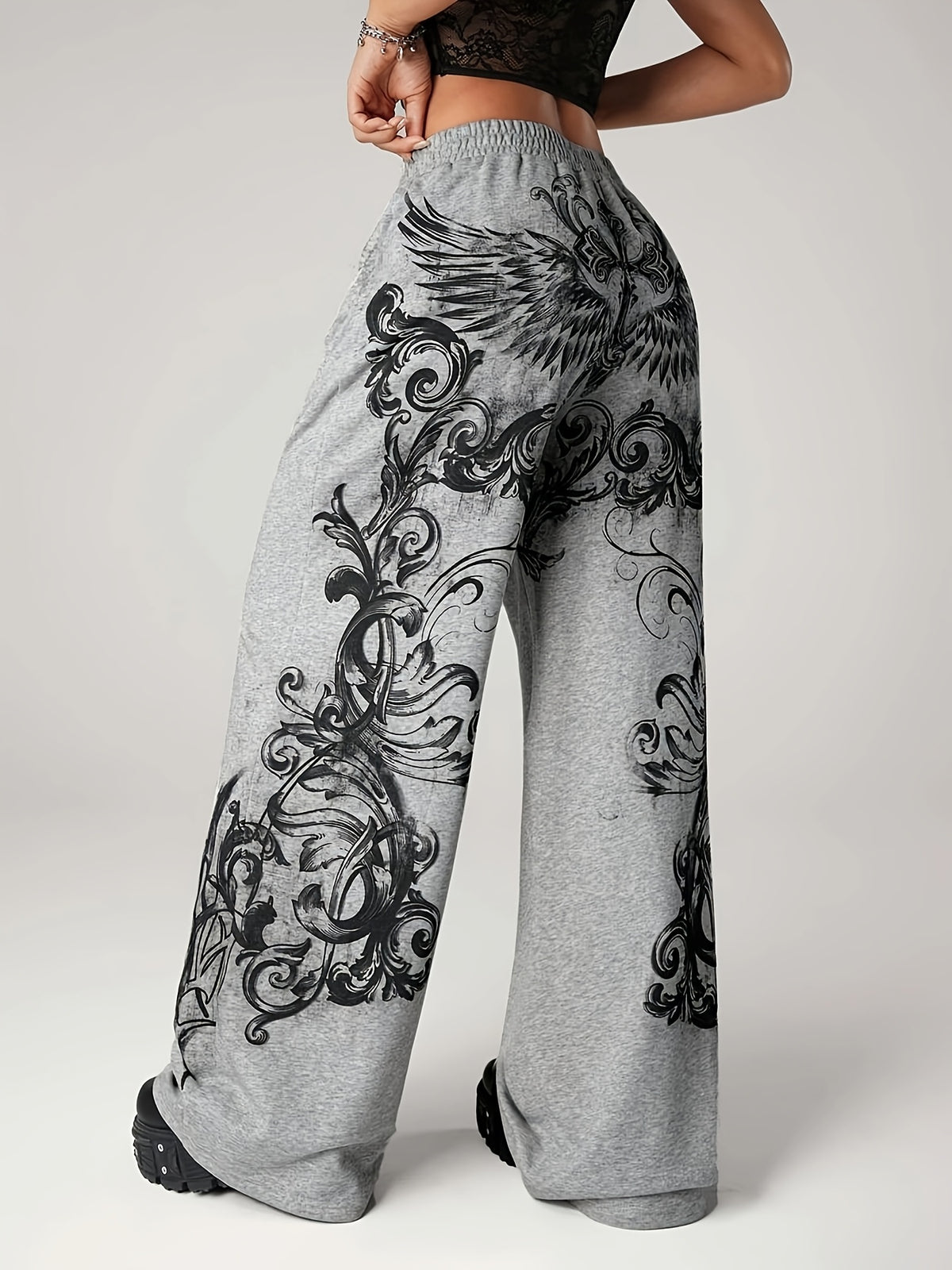 Women’s Gothic Swirl Wide-Leg Pants