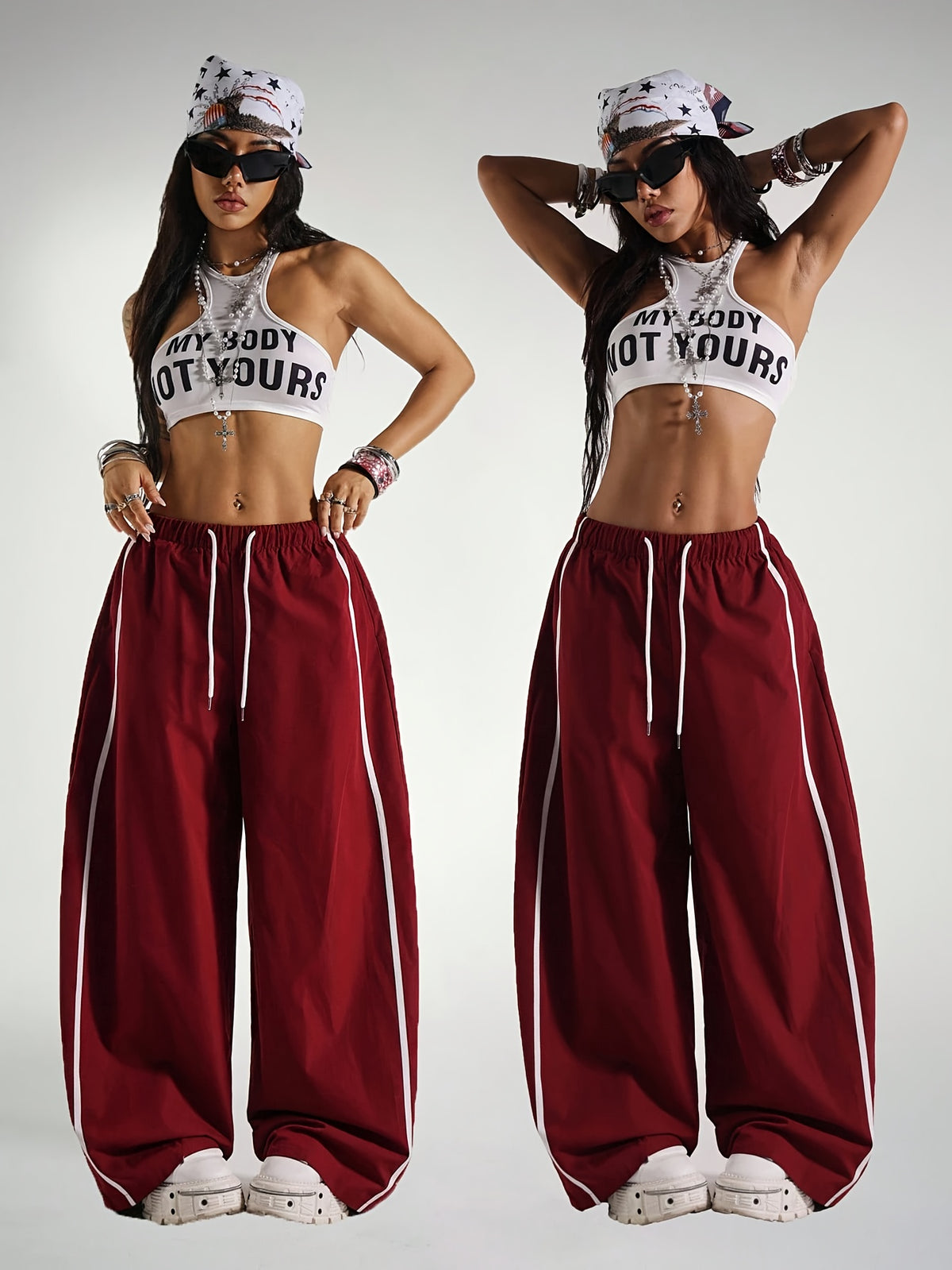 Women’s Red Wide-Leg Joggers