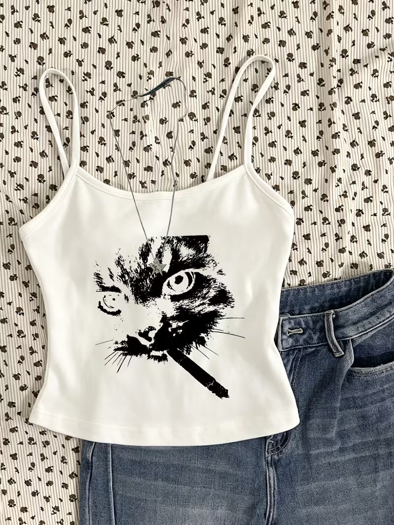 Women’s Punk Cat Graphic Cami