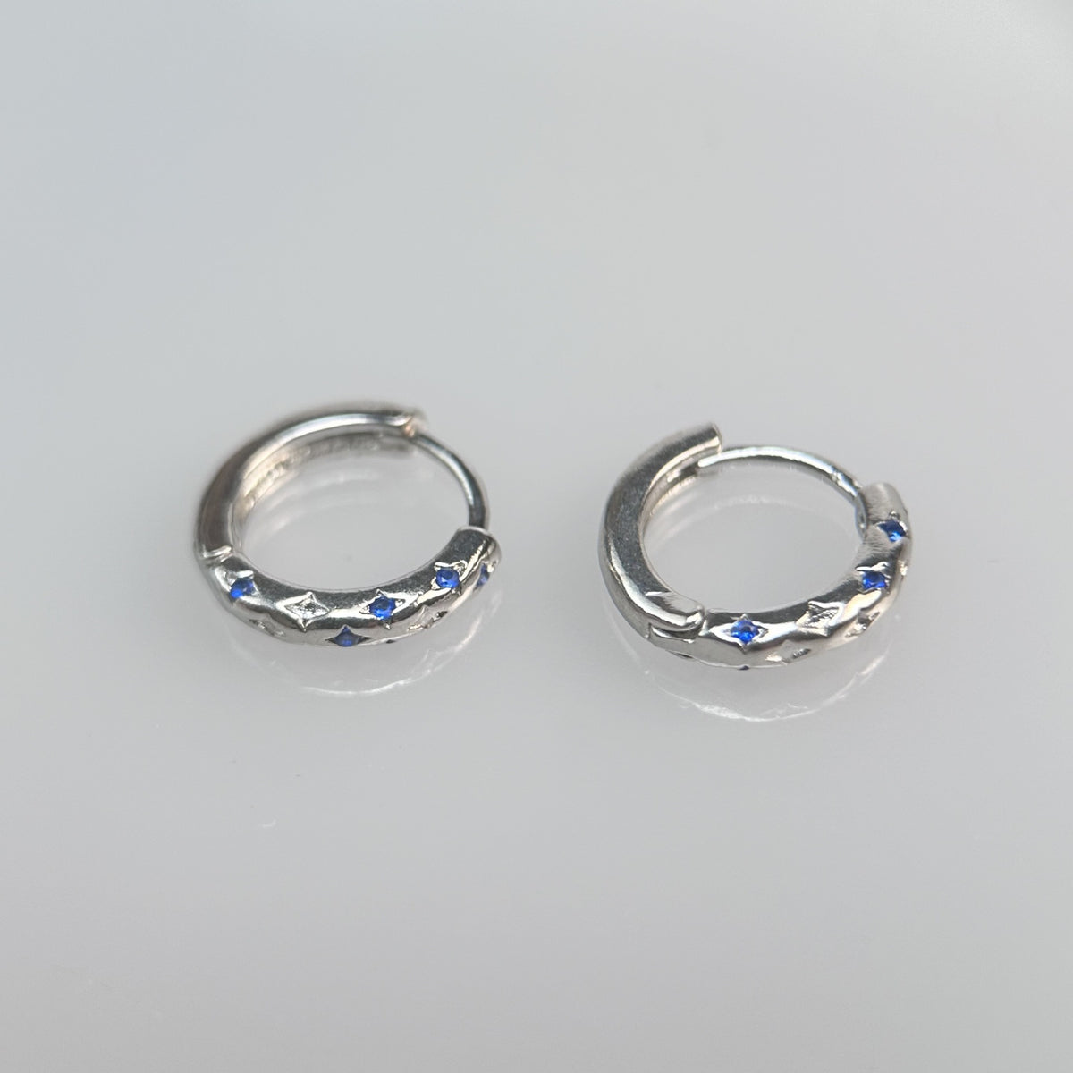 Blue Retro Star Ear Cuffs — Pair