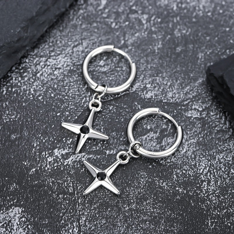 Dark Star Hoop — Single Earring