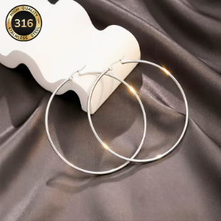 Classic Silver-Tone Hoop Earrings