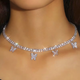 Four Butterfly Sparkle Necklace