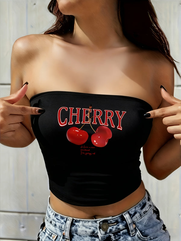 Women’s Cherry Graphic Tube Top