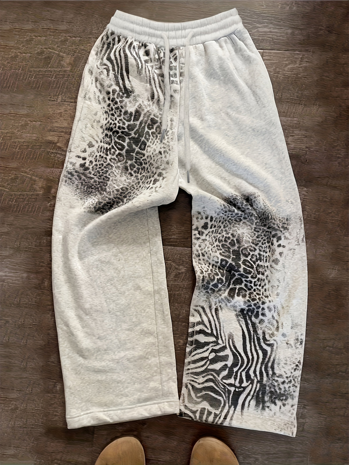 Animal-Print Wide-Leg Pants