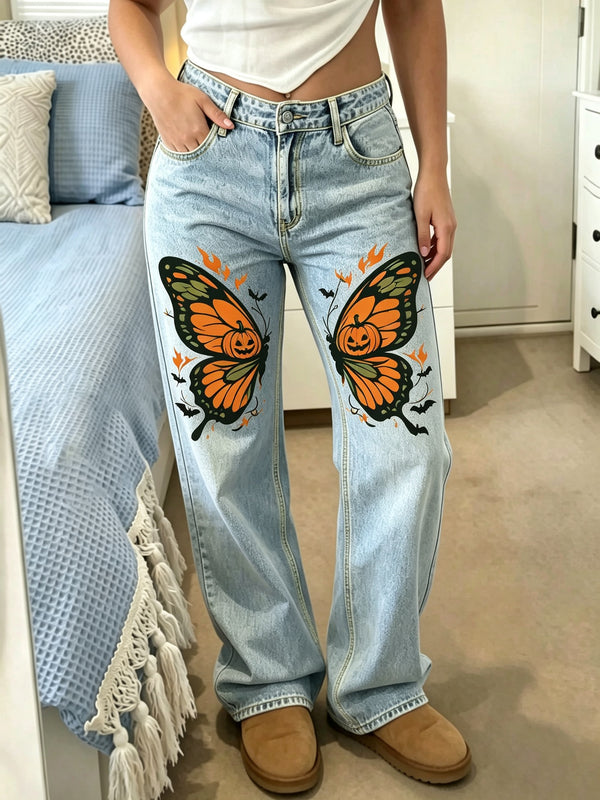 Women’s Butterfly Wide-Leg Jeans