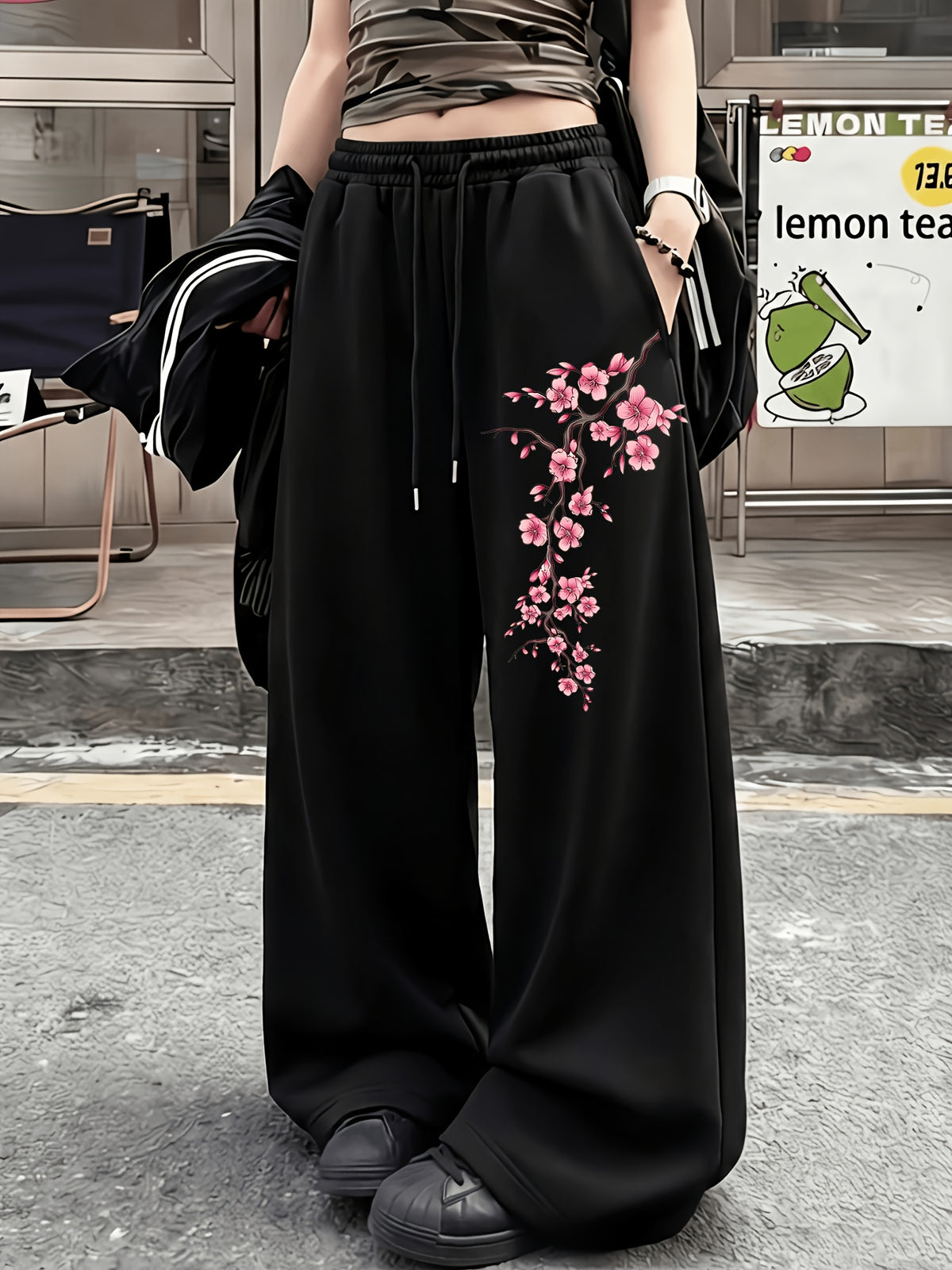 Women’s Cherry Blossom Wide-Leg Pants
