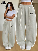 Women’s Contrast-Trim Wide-Leg Joggers