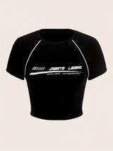 Women’s Letter Graphic Crop Tee
