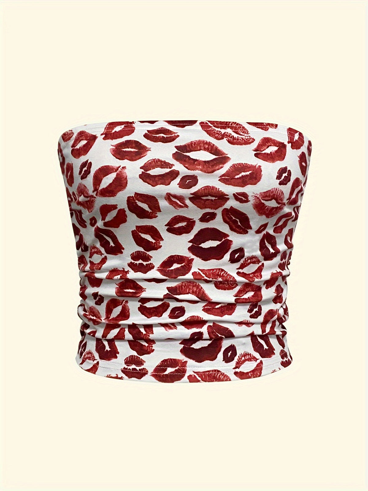 Women’s Lip-Print Tube Top