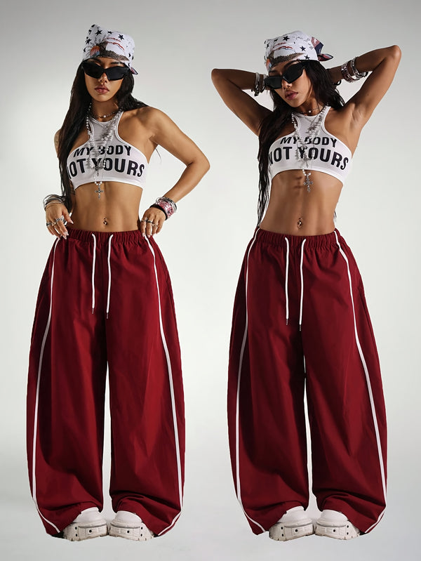 Women’s Red Wide-Leg Joggers