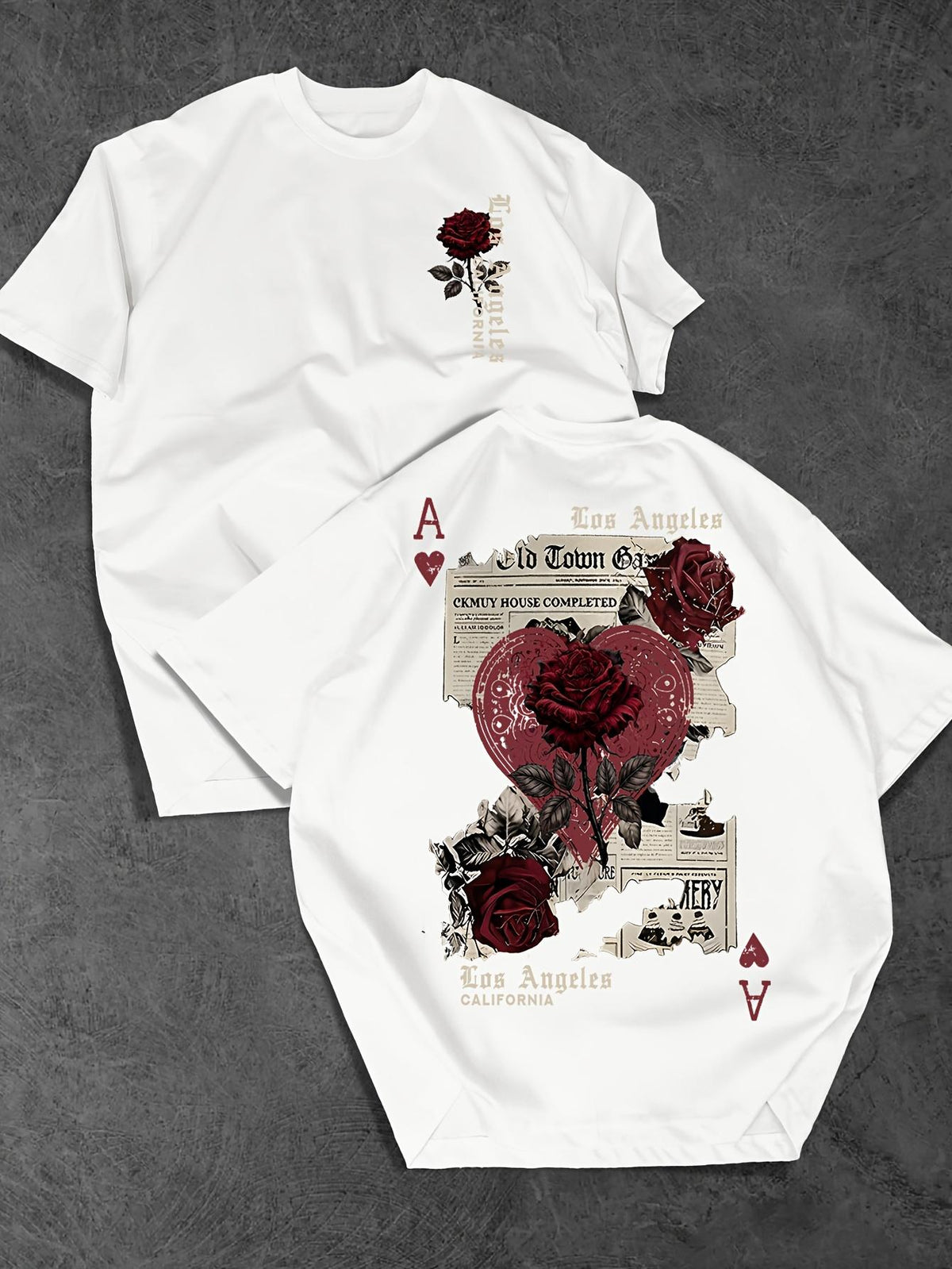 Men’s Rose Newspaper Graphic Tee