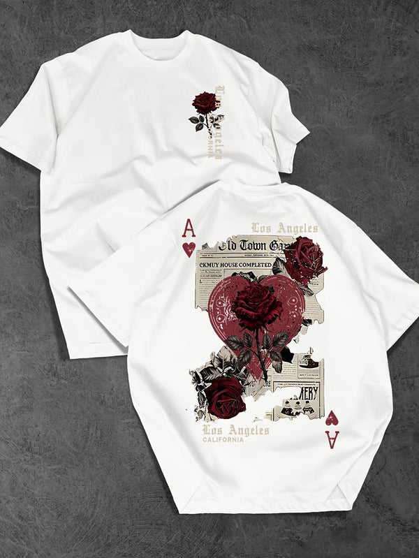 Men’s Rose Newspaper Graphic Tee