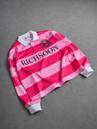 Men’s Pink Striped Rugby Shirt