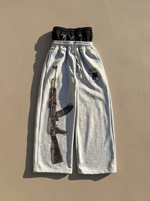 Women’s Double-Waist Grey Sweatpants