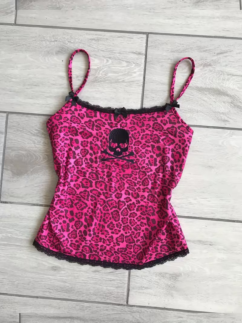 Women’s Rose Red Skull Bow Cami