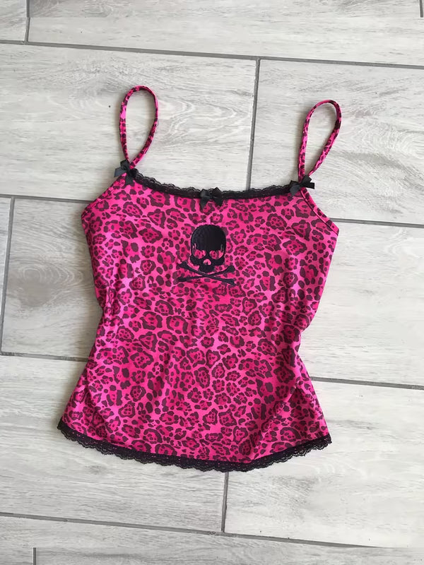 Women’s Rose Red Skull Bow Cami