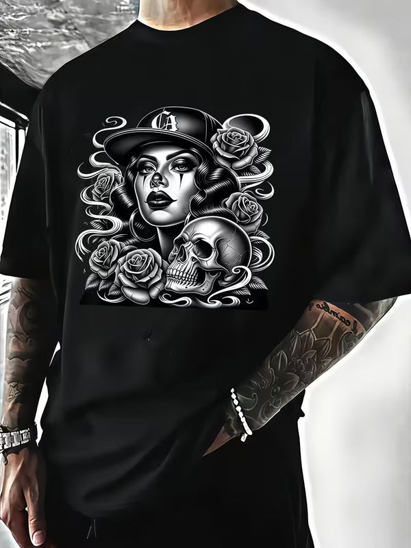 Men’s Skull Rose Graphic Tee
