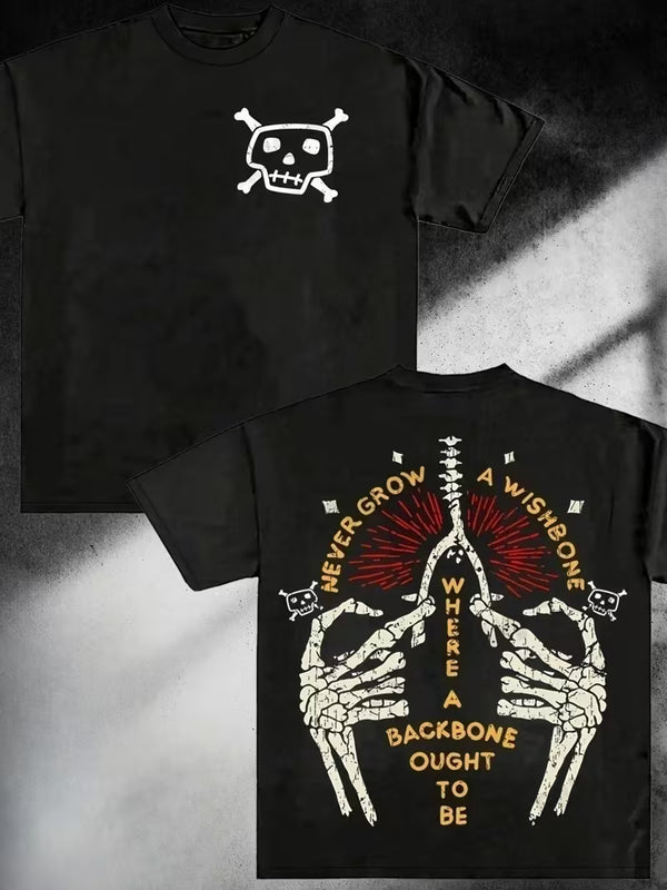 Men’s Wishbone Skull Slogan Tee