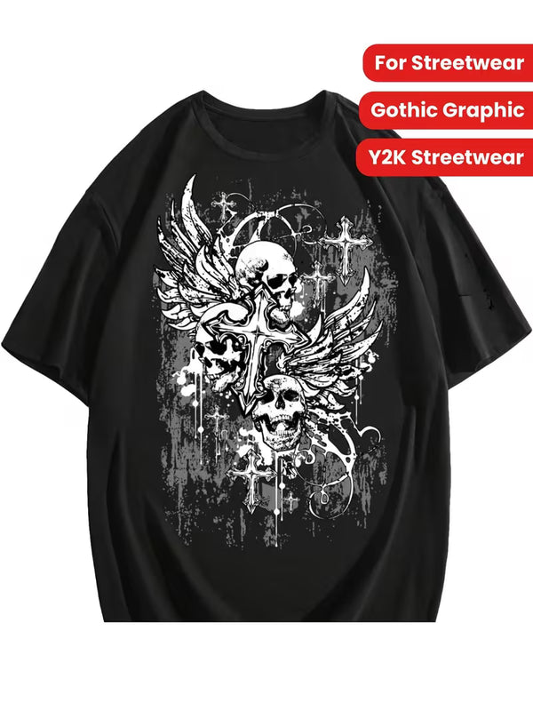 Men’s Drop-Shoulder Skull Tee
