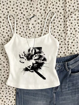 Women’s Punk Cat Graphic Cami