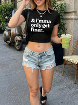 Women’s Positive Energy Slogan Crop Tee