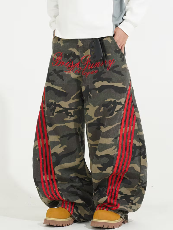 Men’s Red Stripe Camo Cargo Pants