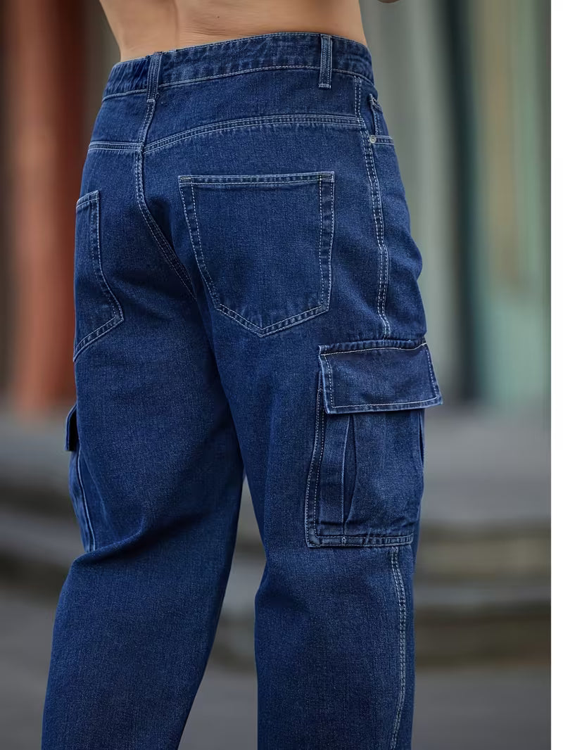 Men’s Deep Blue Utility Jeans