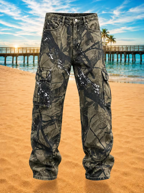 Men’s Graffiti Camo Cargo Jeans