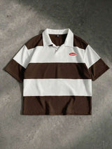 Men’s Coffee and White Embroidered Polo
