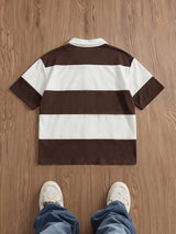 Men’s Coffee and White Embroidered Polo