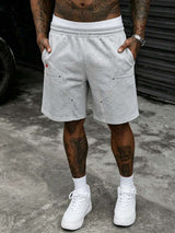 Men’s Grey Star-Print Drawstring Shorts