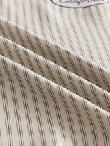 Men’s Black and White Letter-Stripe Polo