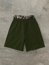 Men’s Olive Double-Waistband Track Shorts