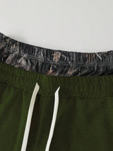 Men’s Olive Double-Waistband Track Shorts
