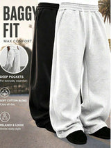 Men’s light grey wide-leg drawstring sweatpants