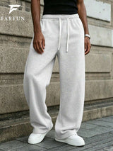 Men’s light grey wide-leg drawstring sweatpants