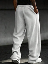 Men’s light grey wide-leg drawstring sweatpants