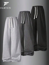 Men’s light grey wide-leg drawstring sweatpants