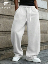 Men’s light grey wide-leg drawstring sweatpants