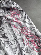 Men’s Grey Camo Double-Waistband Shorts