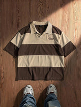 Men’s Khaki Colorblock Embroidered Polo