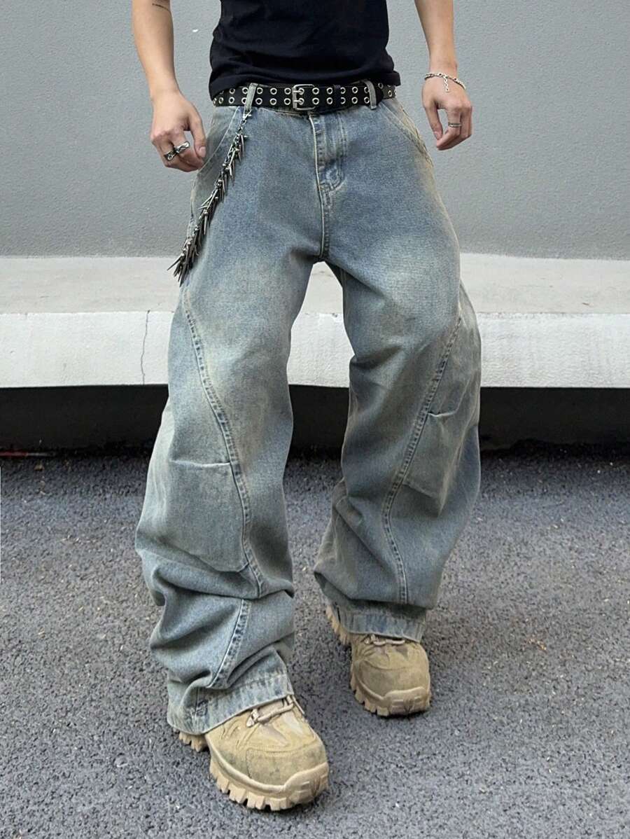 Men’s Loose-Fit Wide-Leg Denim Jeans