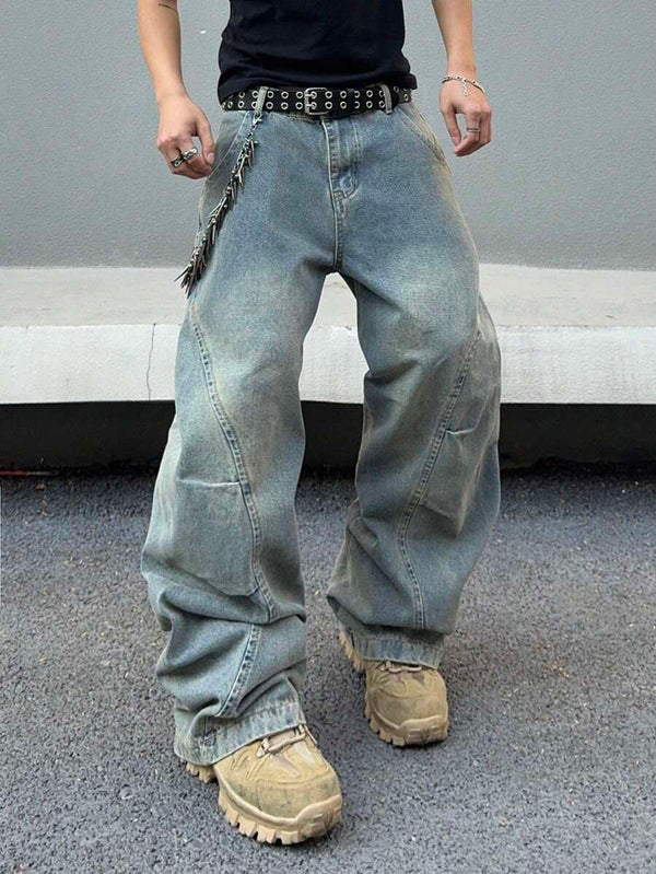 Men’s Loose-Fit Wide-Leg Denim Jeans