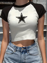 Women’s Star Raglan Crop Tee