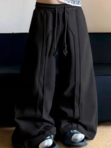 Wide-Leg Drawstring Pants